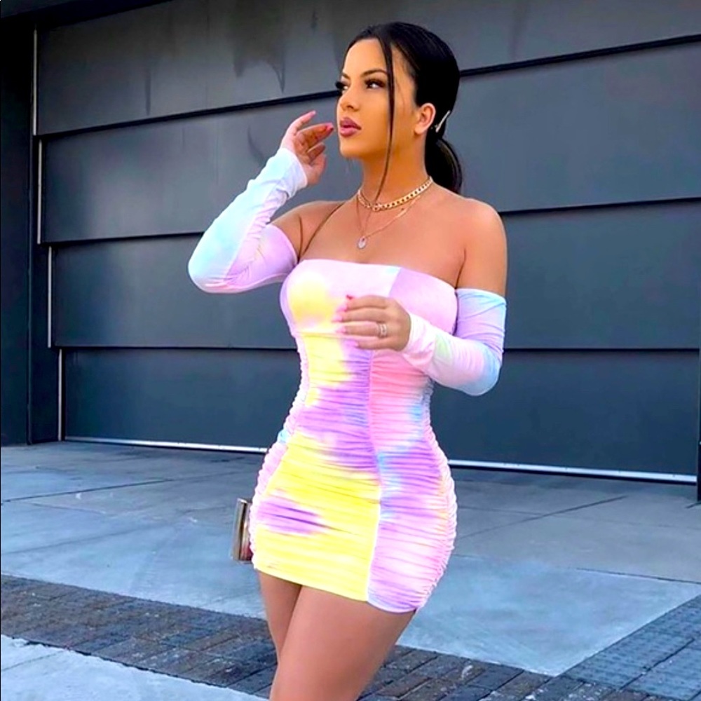 Sweet Dreaming Tie Dye Mini Dress fashion nova